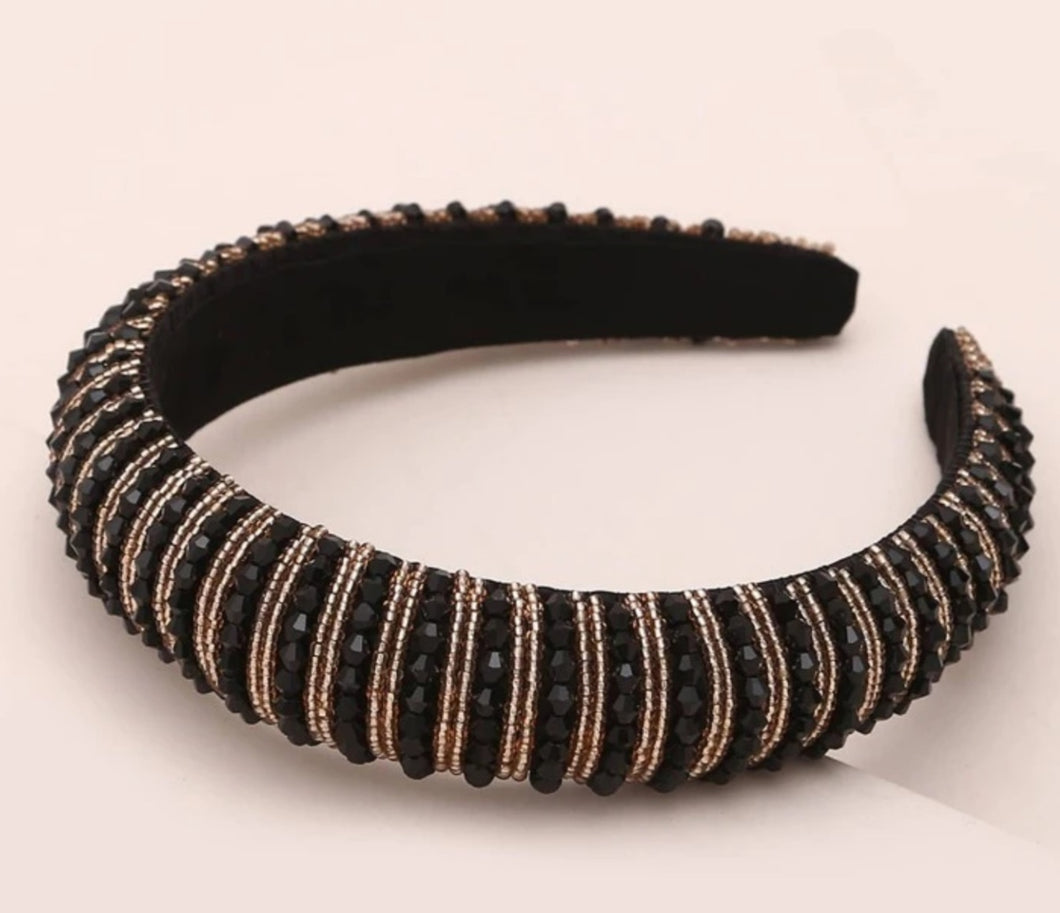 KESHEL RHINESTONE HEADBAND (BLACK)
