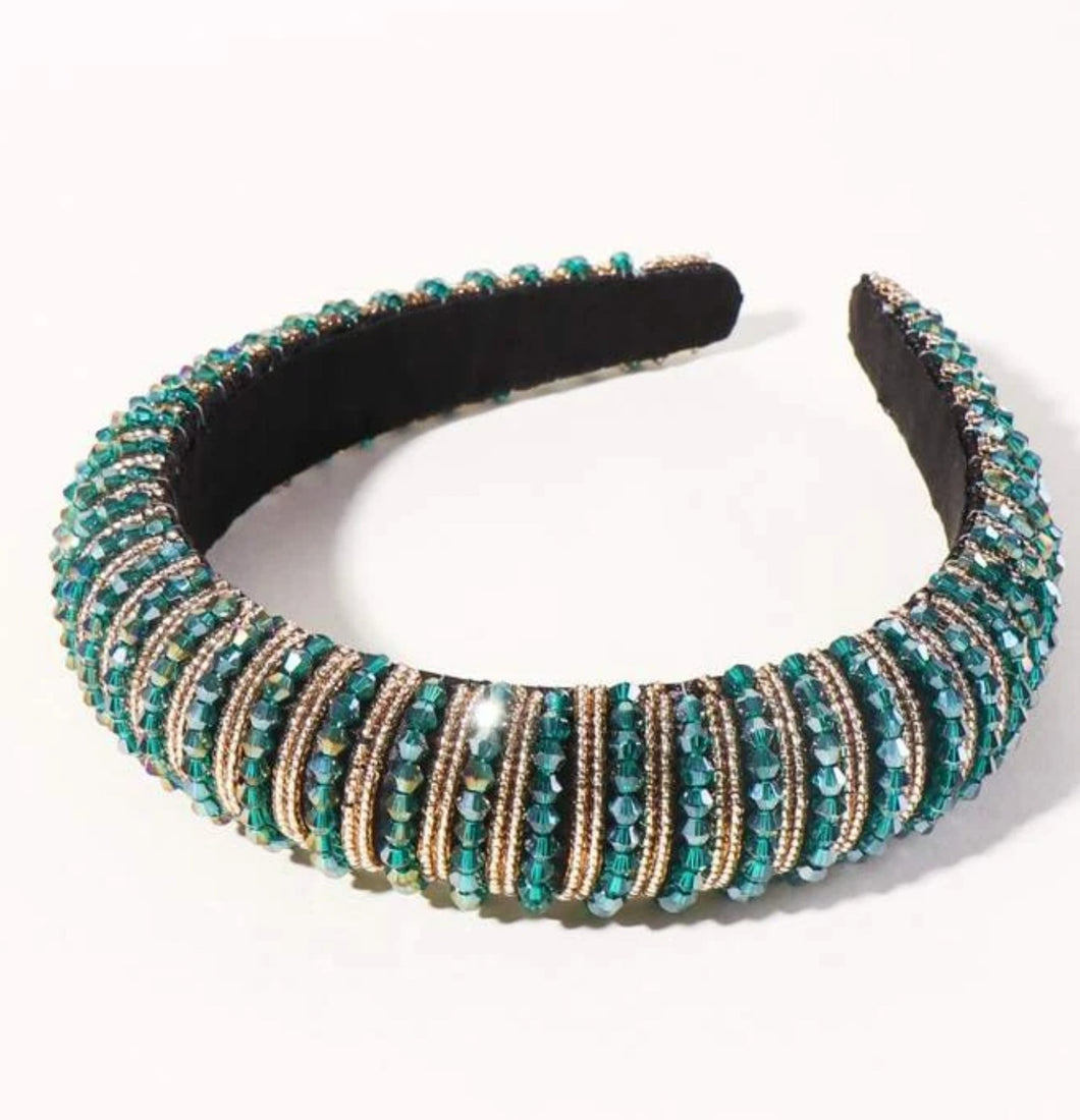 KESHEL RHINESTONE HEADBAND (EMERALD GREEN)