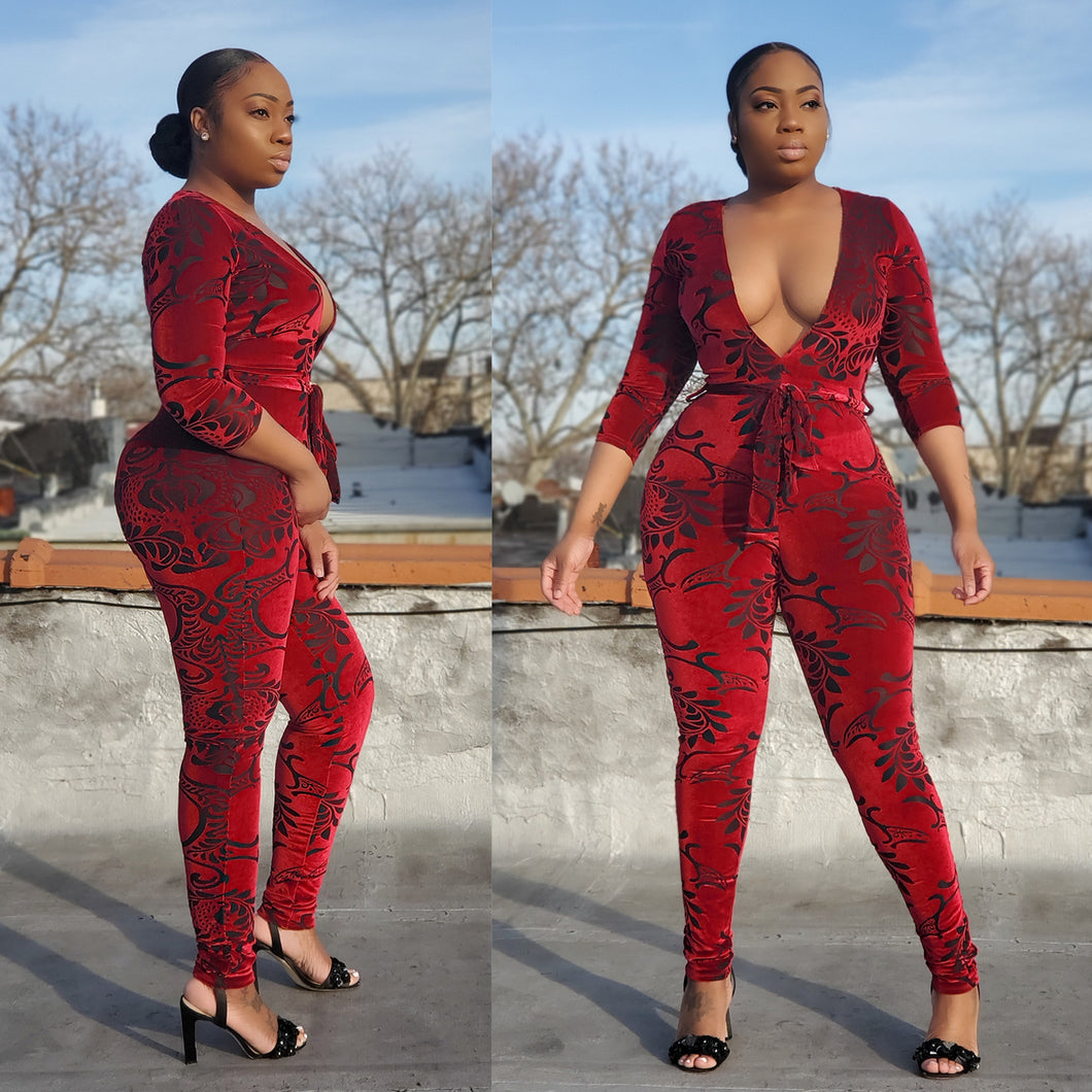 KAREN VELVET JUMPSUIT