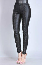 CRISS CROSS HEAVEN FAUX LEATHER PANTS