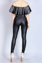 CRISS CROSS HEAVEN FAUX LEATHER PANTS