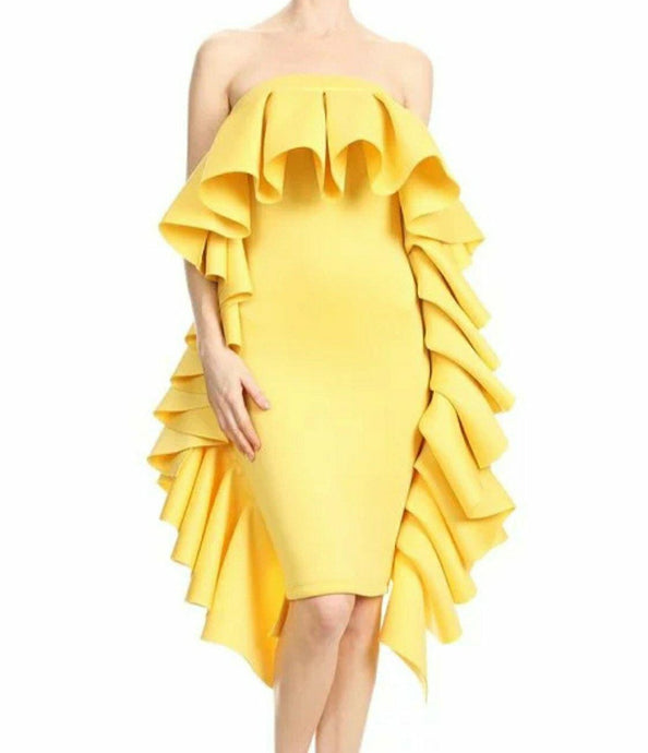 VERSATILE QUEEN DRESS/SKIRT-YELLOW