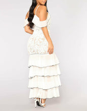 HEAVENLY LACED TIERED DRESS- WHITE