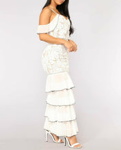 HEAVENLY LACED TIERED DRESS- WHITE