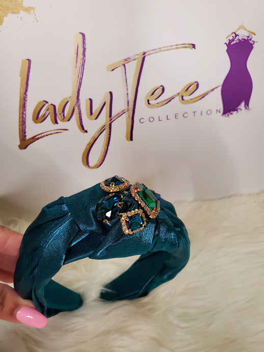 JEWEL EMBELLISHED HEADBAND (TEAL)