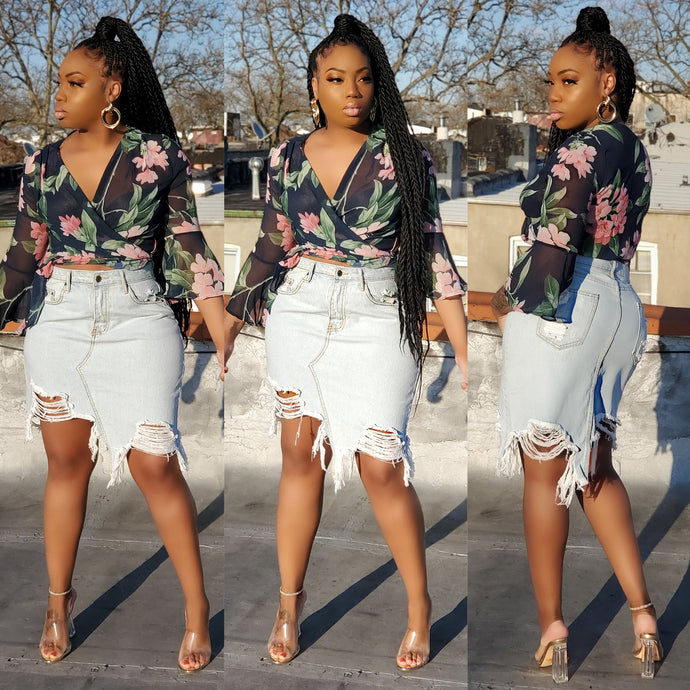 RILEY DENIM SKIRT