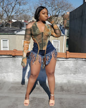 TIMA FRINGE DENIM SHORTS