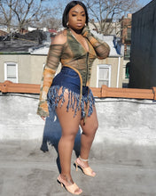 TIMA FRINGE DENIM SHORTS