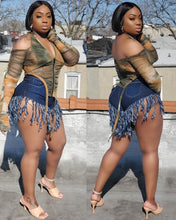 TIMA FRINGE DENIM SHORTS