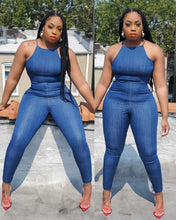 YARNELLE DENIM JUMPSUIT (DARK BLUE)
