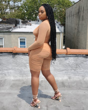KHOLE ROUCHED ROMPER (BROWN)