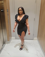 NOIR RUFFLE DRESS