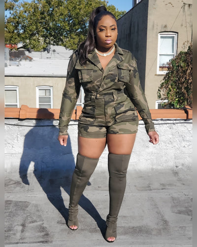DONNETTE CAMO ROMPER