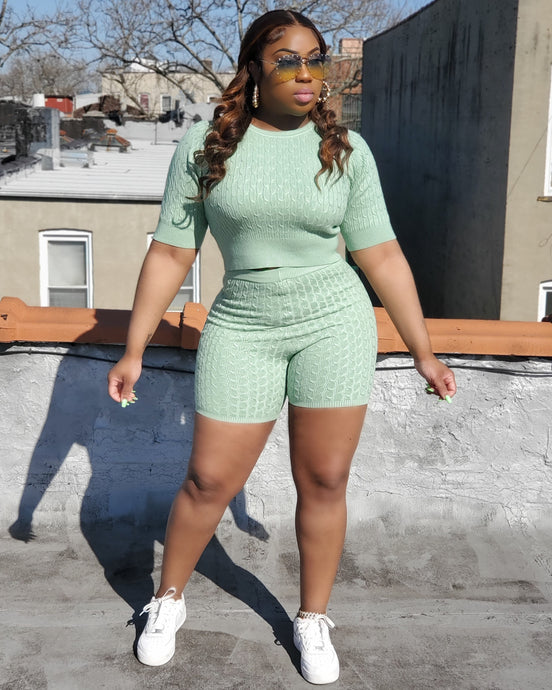 NICKIE SHORTS SET (SEAFOAM)